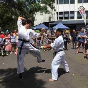 FitDojo Sensei with team doing demonstration in Sydney