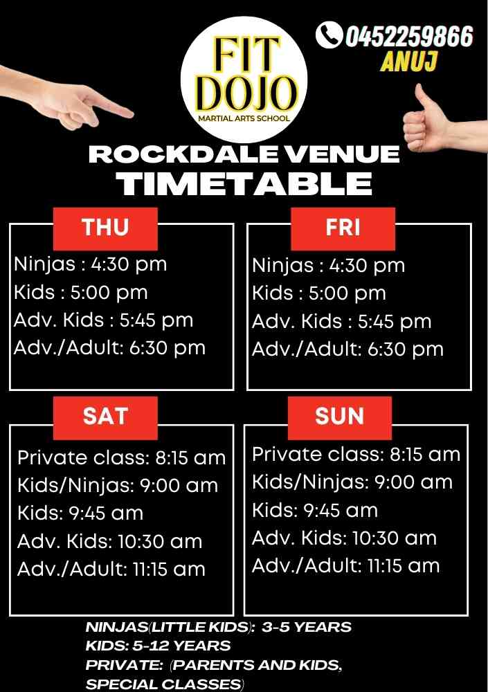 Karate schedule Rockdale