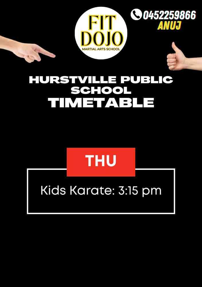 Karate timetable Hurstville