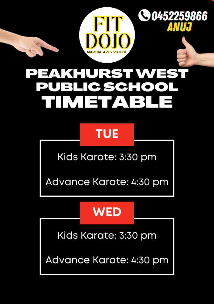 karate Schedule Peakhurst